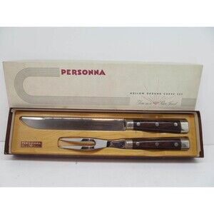 Personna Hollow Ground Carve Set  Knife & Fork with Box Made in USA